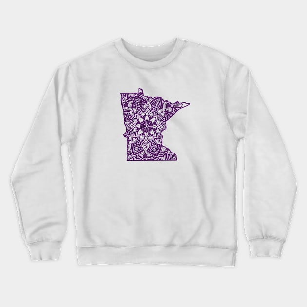 Violet Minnesota State Gift Mandala Yoga MN Art Crewneck Sweatshirt by Get Hopped Apparel